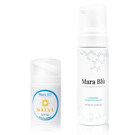 Set cremă Soleya SPF 50 + Spumă de curăţare Caviderm Hyalo Cleanser