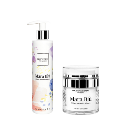 Set Cremă de corp Pure Blossom + Cremă ten mixt-gras Hyalo Intense Caviderm SPF 30